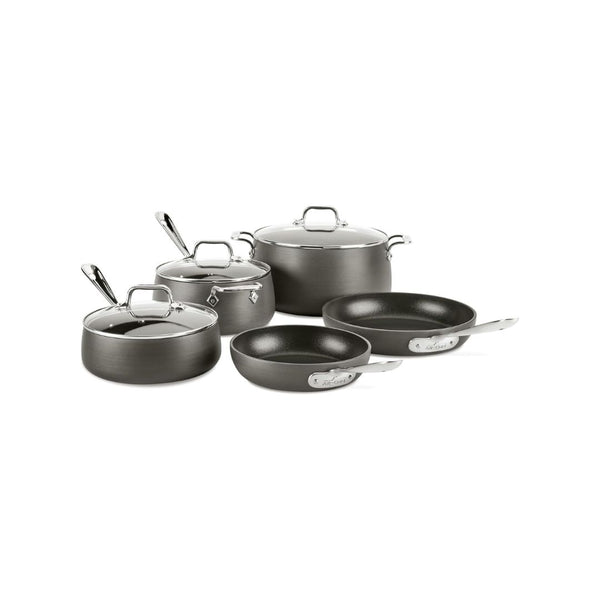 8-Pcs All-Clad HA1 Hard Anodized Nonstick Pots and Pans Set