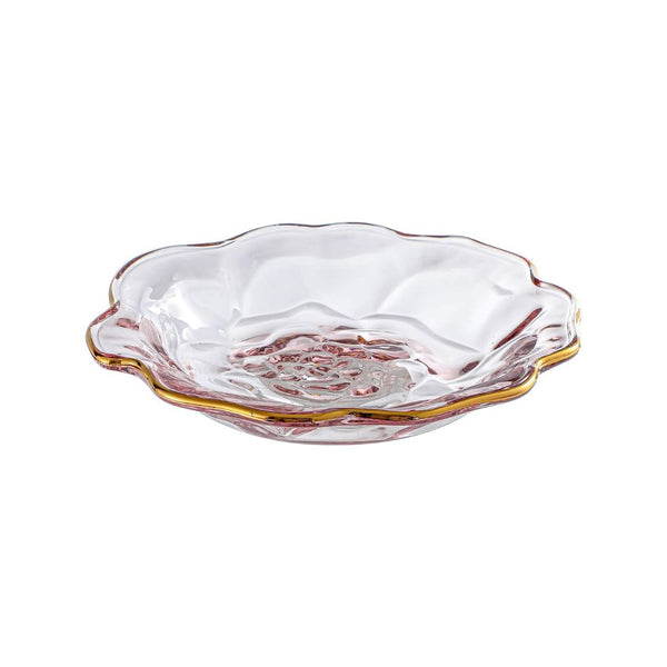 2-Pcs Glass Snack Desert Plate and Bowl Set