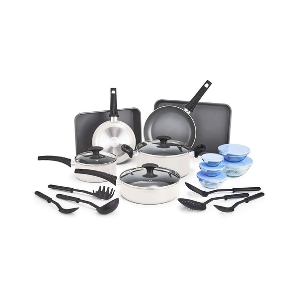 21-Pcs bella Nonstick Cookware Set with Glass Lids