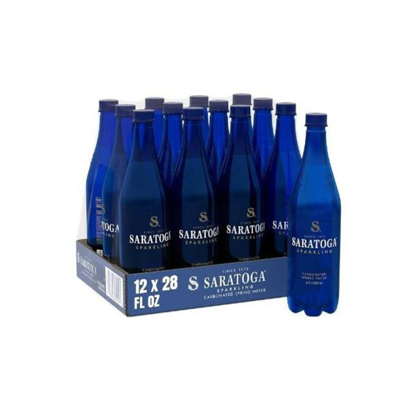 12-Pk Saratoga Sparkling or Still Water, 28 oz Plastic Bottles