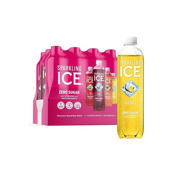 12 Bottles of Sparkling Ice Pink Variety Pack, Flavored Sparkling Water