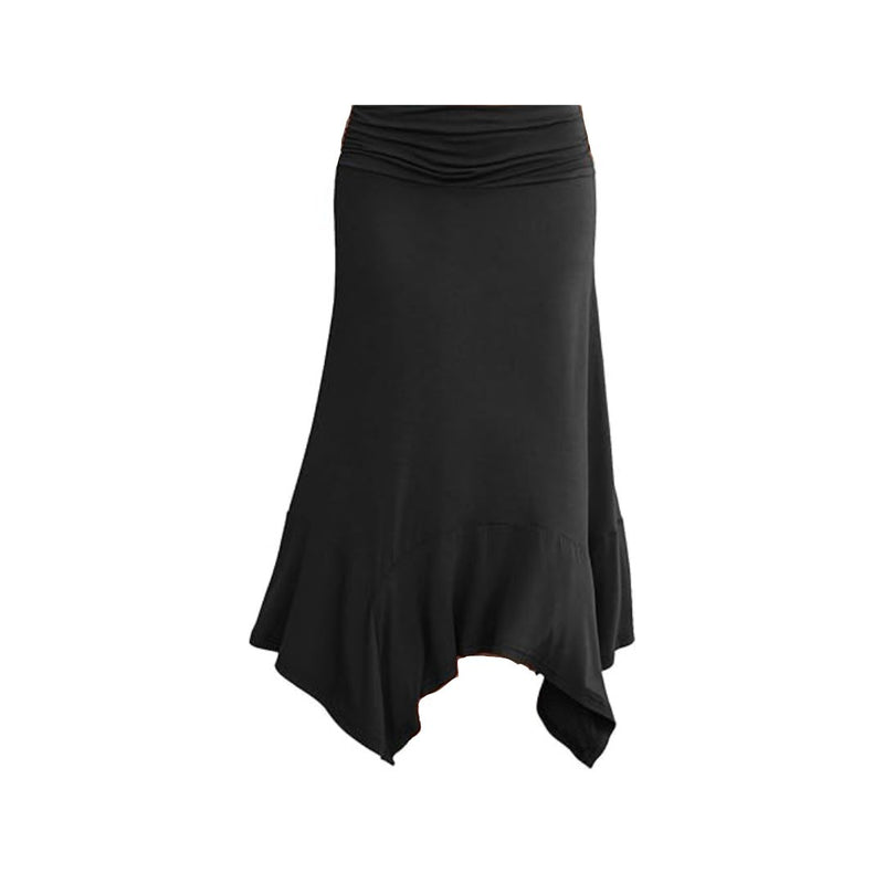 Women's Casual Elegant Flowy Handkerchief Hemline Midi Skirt