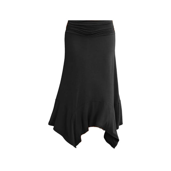 Women's Casual Elegant Flowy Handkerchief Hemline Midi Skirt