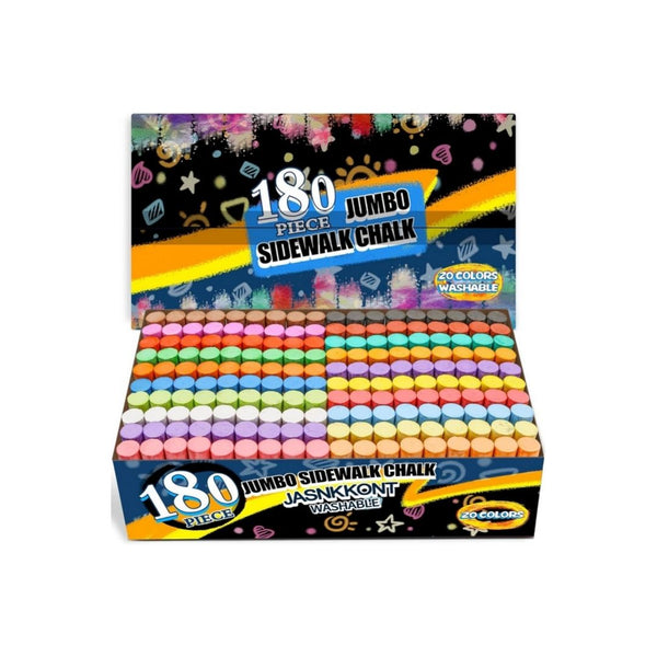 180-Pack Kids Washable Sidewalk Chalk