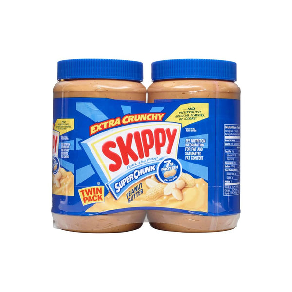 Twin Pack SKIPPY Peanut Butter, Super Chunky