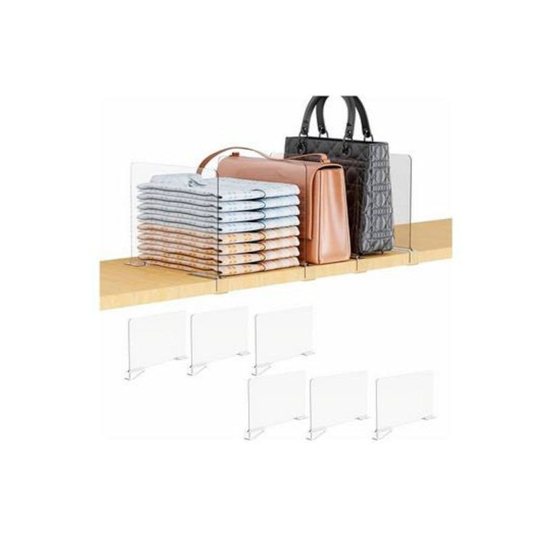 6-Pack Acrylic Shelf Dividers