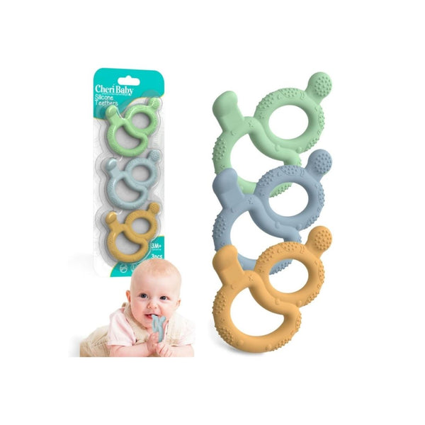 3-Pack Baby Teething Toys
