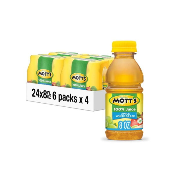 24 Bottles of Mott's 100% Apple White Grape Juice