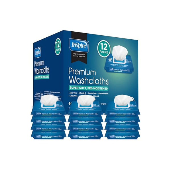 12 Pack Adult Wet Wipes, Incontinence Wash Cloths