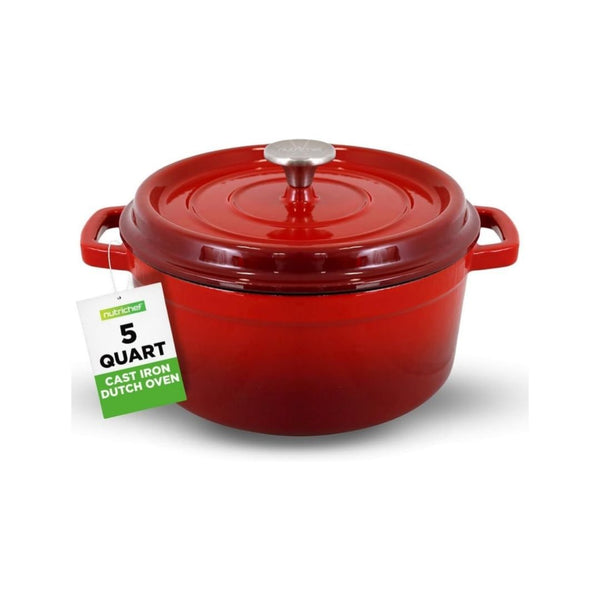5-Quart NutriChef Enameled Cast Iron Dutch Oven