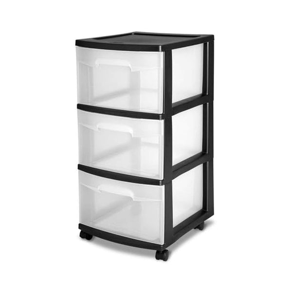 2 Pack Sterilite 3 Drawer Rolling Storage Cart