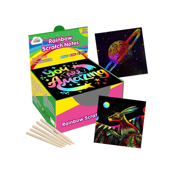 125 Sheets ZMLM Rainbow Scratch Paper Art Crafts Mini Notes