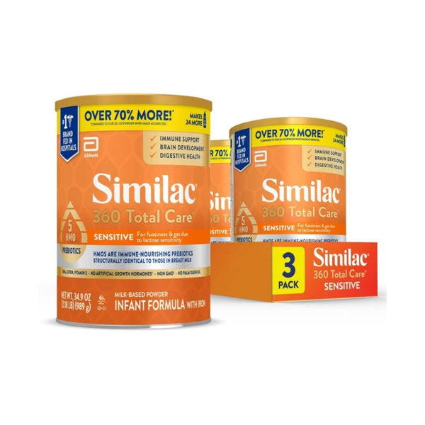 Pack of 3 Similac 360 Total Care Sensitive Infant Formula Powder
