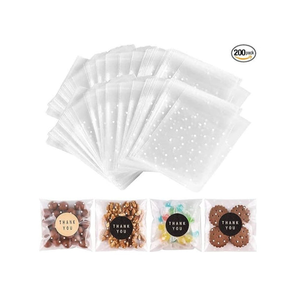 200-Pack Self Sealing Cellophane Treat Bags