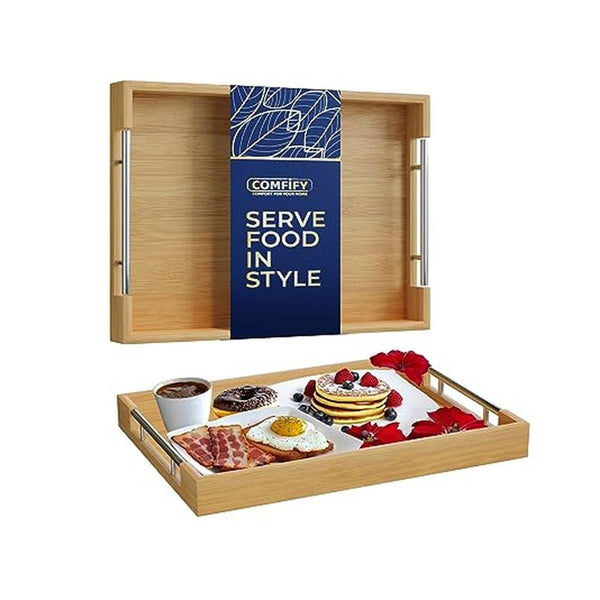 16.87x12x2 Inch Bamboo Serving Tray