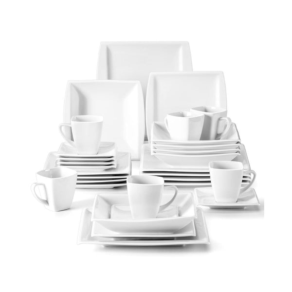 30-Pcs MALACASA Plates, Cups and Bowls Sets