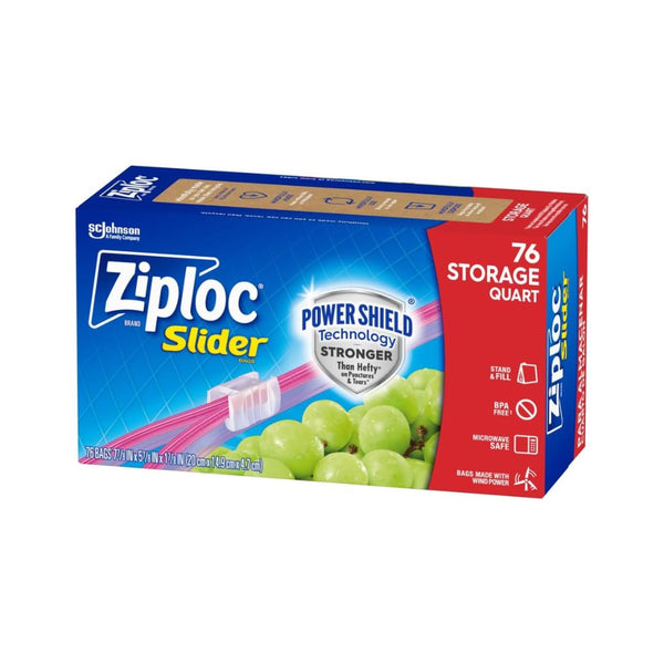 76 Ziploc Quart Food Storage Slider Bags