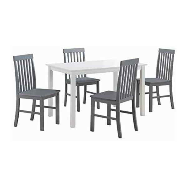 Walker Edison 4 Person Modern Farmhouse Wood Small Dining Table Set
