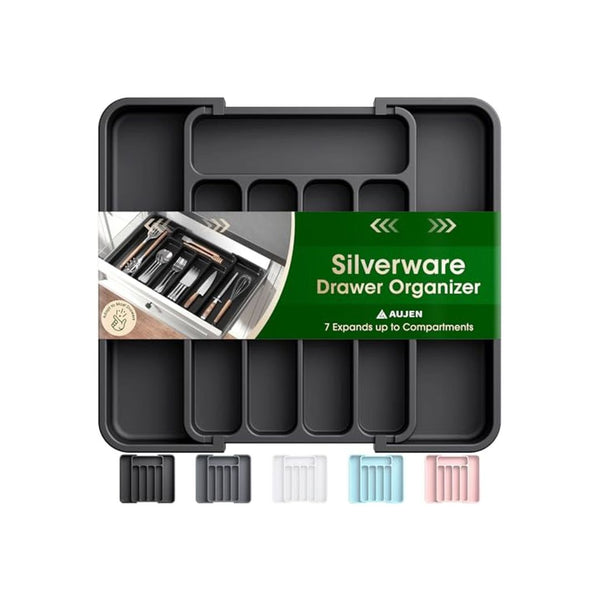 Expandable Kitchen Drawer Utensil Organizer Tray