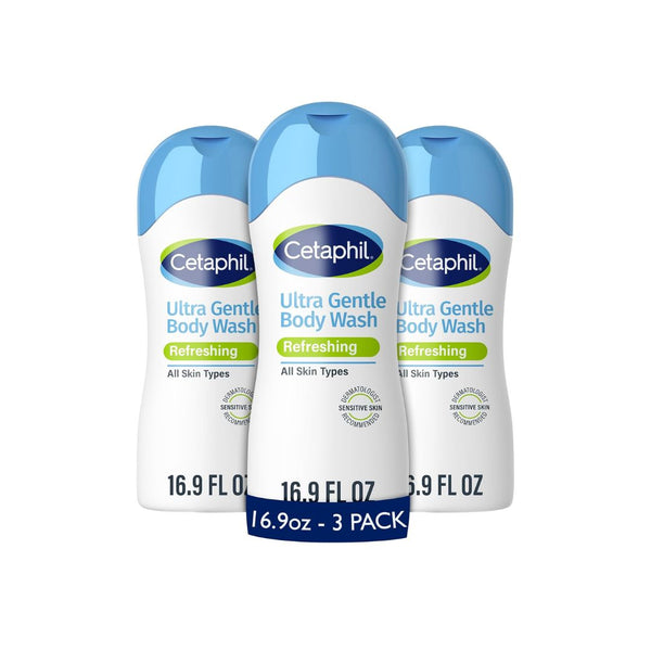Pack of 3 Cetaphil Ultra Gentle Refreshing Body Wash