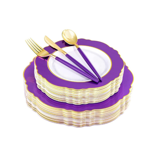 WDF 150 Pcs Plastic Dinnerware Set