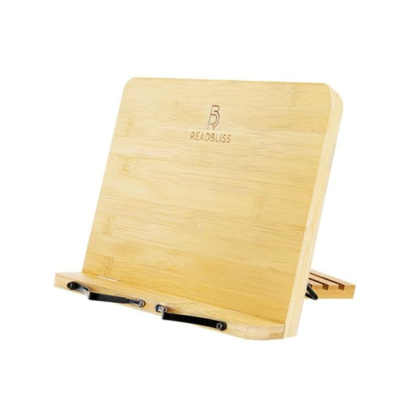 Bamboo Book And Laptop Stand Adjustable Holder