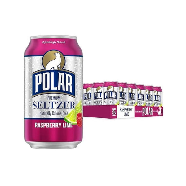 18 Cans of Polar Raspberry Lime Seltzer Water