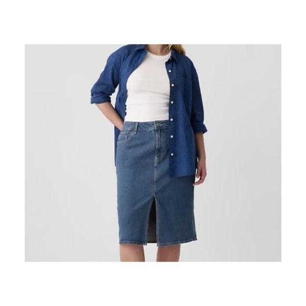 Gap Factory Denim Midi Pencil Skirt