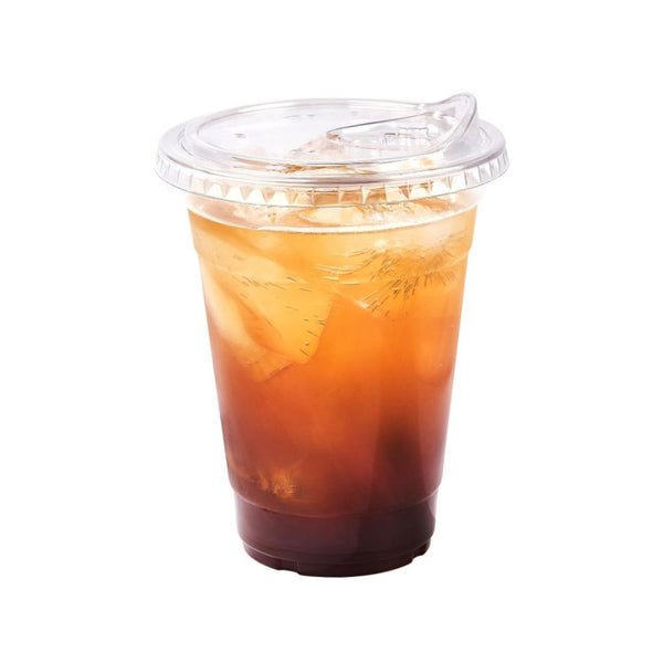100 Pack-16oz Plastic Cups with Strawless Sip Lids