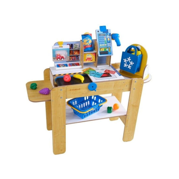 KidKraft Wooden Grocery Store Self-Checkout Center with 30 Accessories