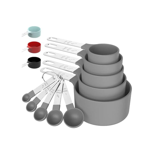Measuring Cups and Spoons Set with Stainless Steel Handles