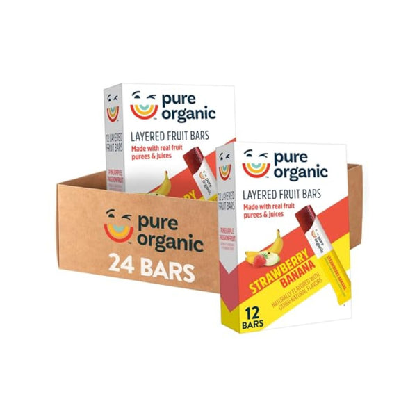 72 Pure Organic Layered Strawberry Banana Fruit Bars