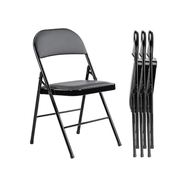 4 Pack Leather Padded Folding Chair