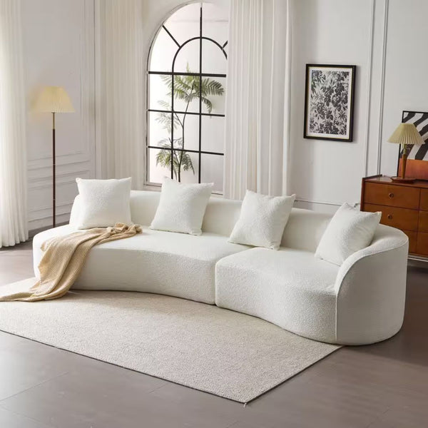 Christopher Knight Home 126.25 in. Modern Boucle Fabric Upholstered 5-Seater Sectional Sofa