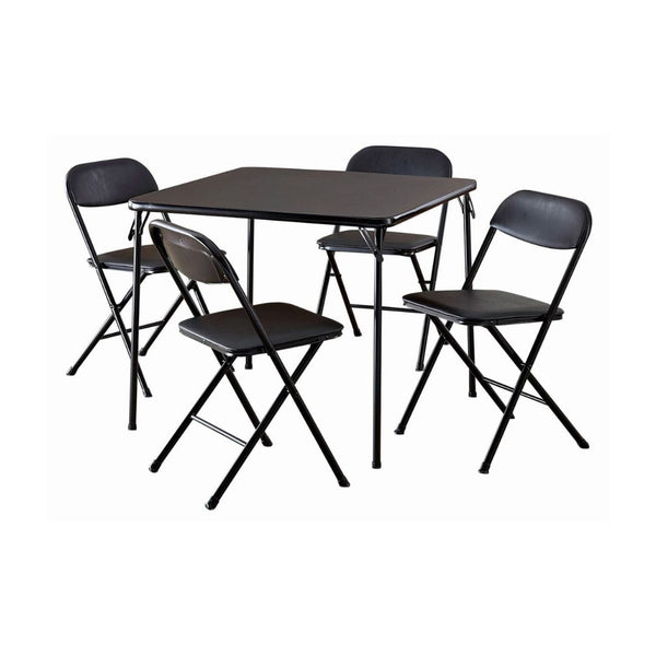 COSCO 5-Piece Folding Set with Card Table and 4 Vinyl Padded Chairs