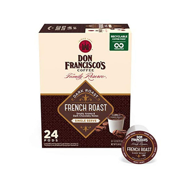 24 Count Don Francisco's French Dark Roast Coffee Pods (3 Flavors)