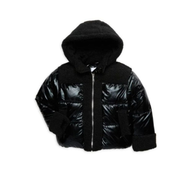 Sam Edelman Little Girl’s Hybrid Metallic & Faux Fur Puffer Jacket (2 Colors)