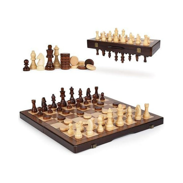 2 in 1 Magnetic Chess and Checkers Set