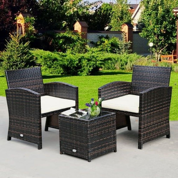 3-Piece Patio Rattan Wicker Furniture Set