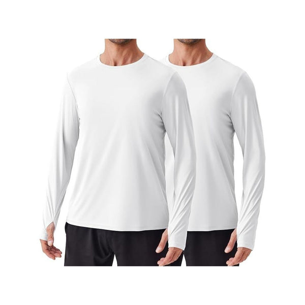 2 Pack Men's Long Sleeve UPF 50+ Swim Shirts (All Colors)