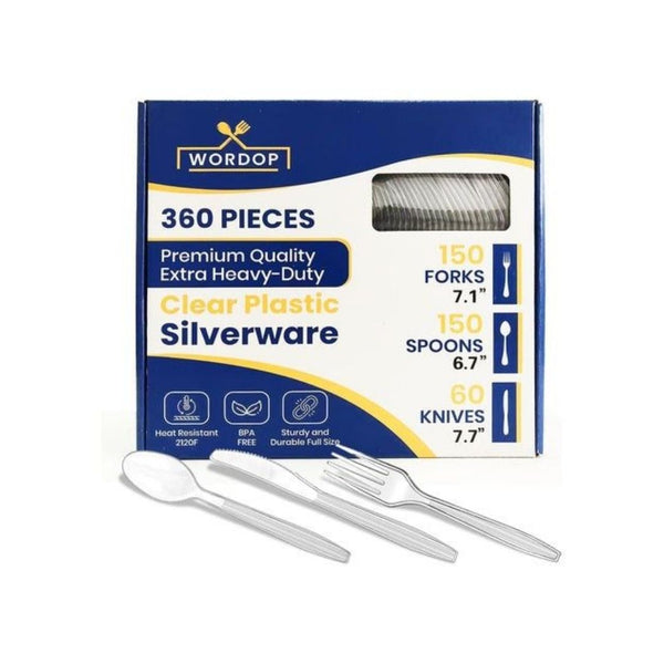360 Extra Heavy Duty Plastic Silverware Set