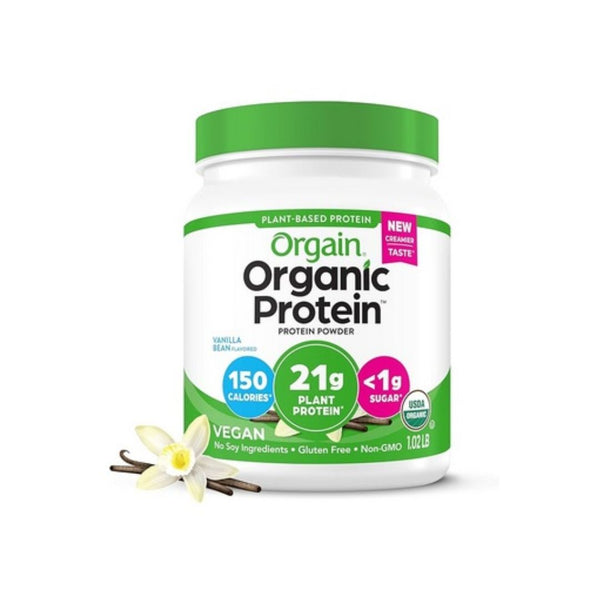 Orgain Organic Vegan Protein Powder Vanilla Bean or Creamy Chocolate Fudge