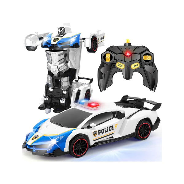 Remote Control Transforming Police Car Robot Toy