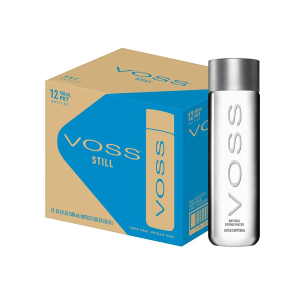 12 Pack VOSS Premium Still Bottled Water 16.9 oz