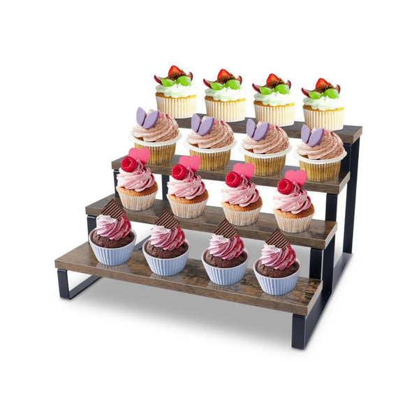 4-Tier Wood Rustic Cupcake Stand