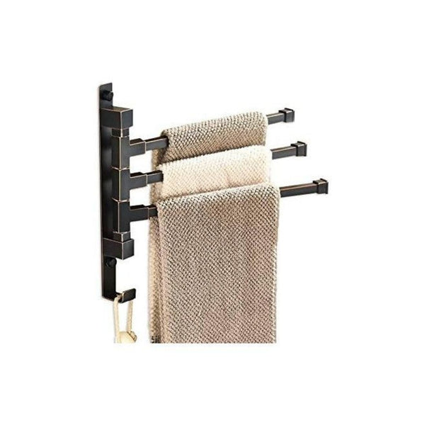 Swing Out Wall Mounted Towel Rack w/ Hook
