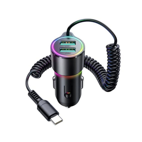 3.4A Dual USB Car Charger with Type C Cable