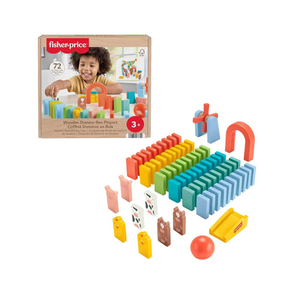 72-Piece  Fisher-Price Wooden Domino Run Playset