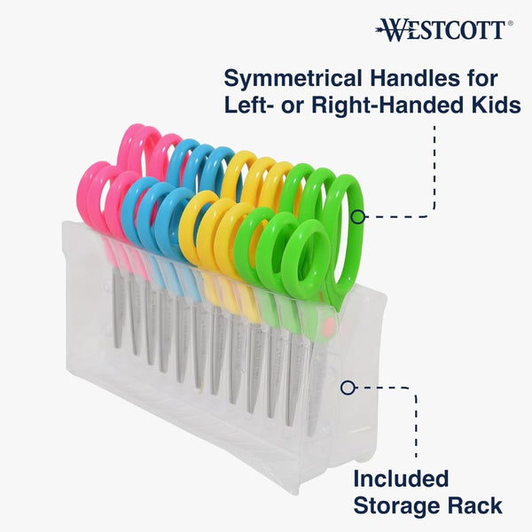 12-Pack Westcott 5-Inch Blunt Tip Kids' Scissors