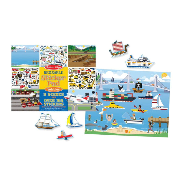 Melissa & Doug Reusable Sticker Pad: Vehicles - 165+ Reusable Stickers